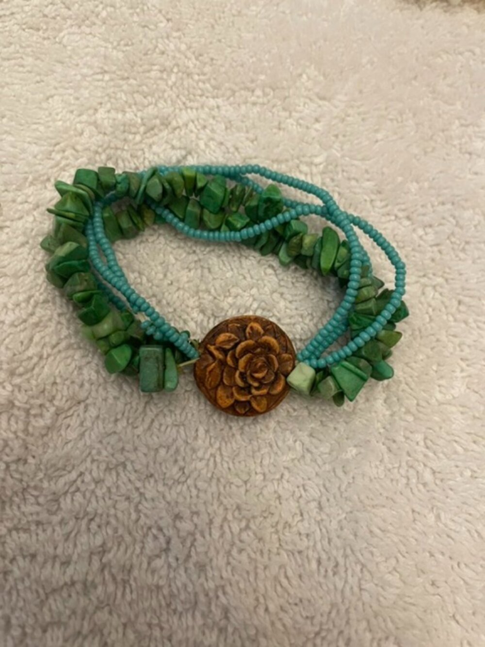 Multi-strand bohemian gemstone chip bracelets